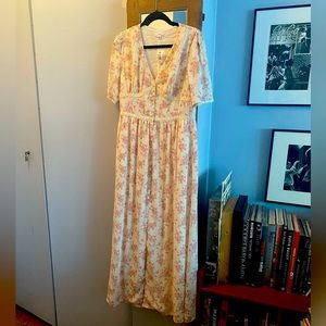 NWT LUCCA LOTUS BUTTON DOWN MAXI DRESS | CREAM FLORAL - Size Large